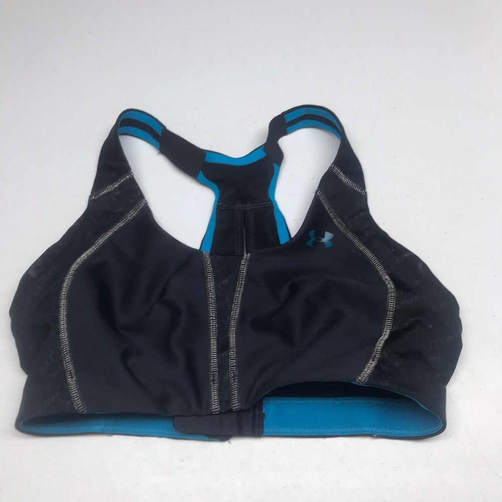 Under Amour BLK/BLU Sports Bra, 32B. *P1047